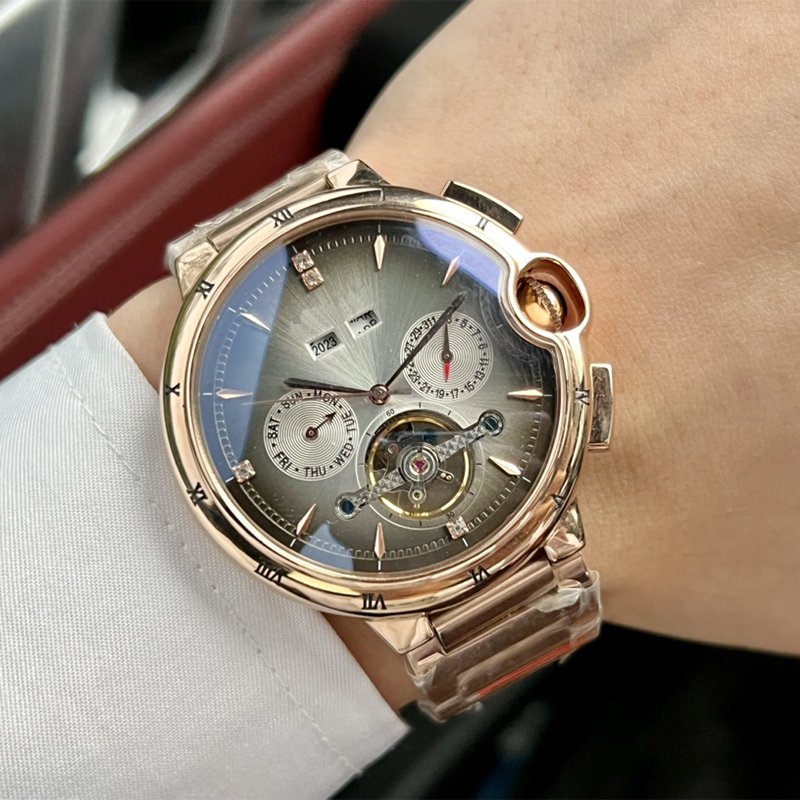 2024 Hot Selling Luxury Fully Automatic Perpetual Calendar Moonlight Nail Tourbillon Mechanical Watch Fashionable Dial Pointer
