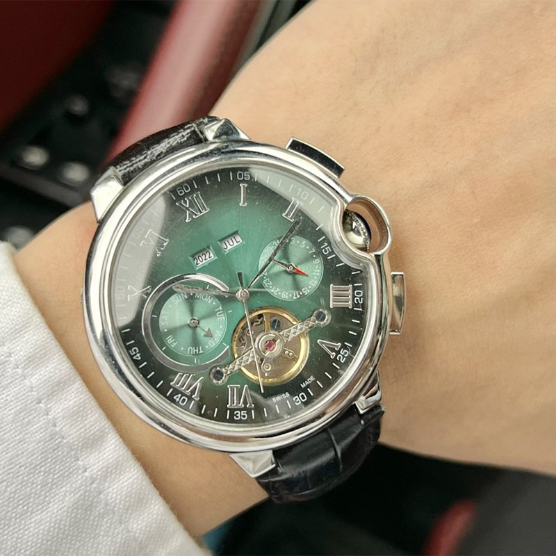 2024 Hot Selling Luxury Fully Automatic Perpetual Calendar Moonlight Nail Tourbillon Mechanical Watch Fashionable Dial Pointer