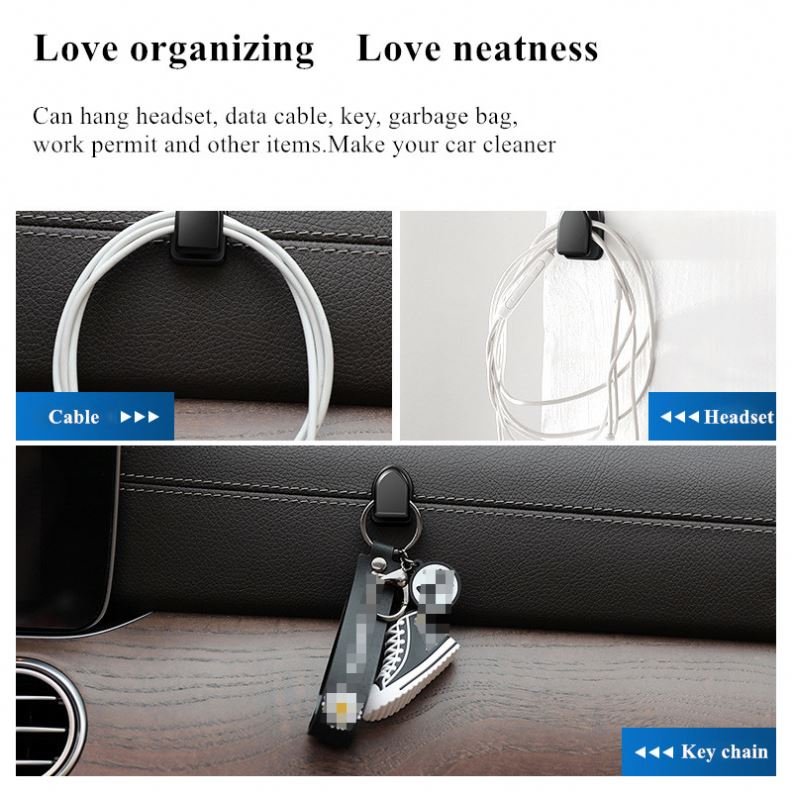 10Pcs Car Hook Organizer Storage for USB Cable Headphone Key Storage Self Adhesive Wall Hook Hanger Auto Fastener Car Clip Stuff