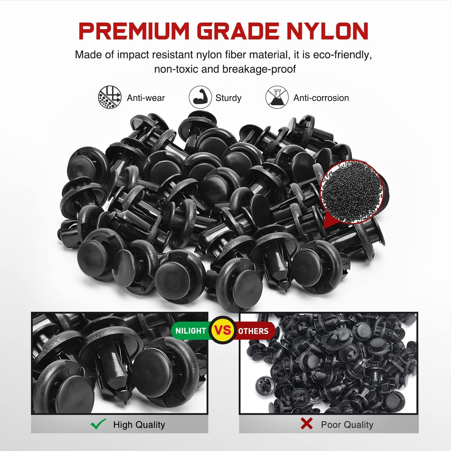QGZ054 universal plastic clips fastener car bumper clips 4 bag 10 mm Compatible with H.onda and Acura Car Push Retainer Kit