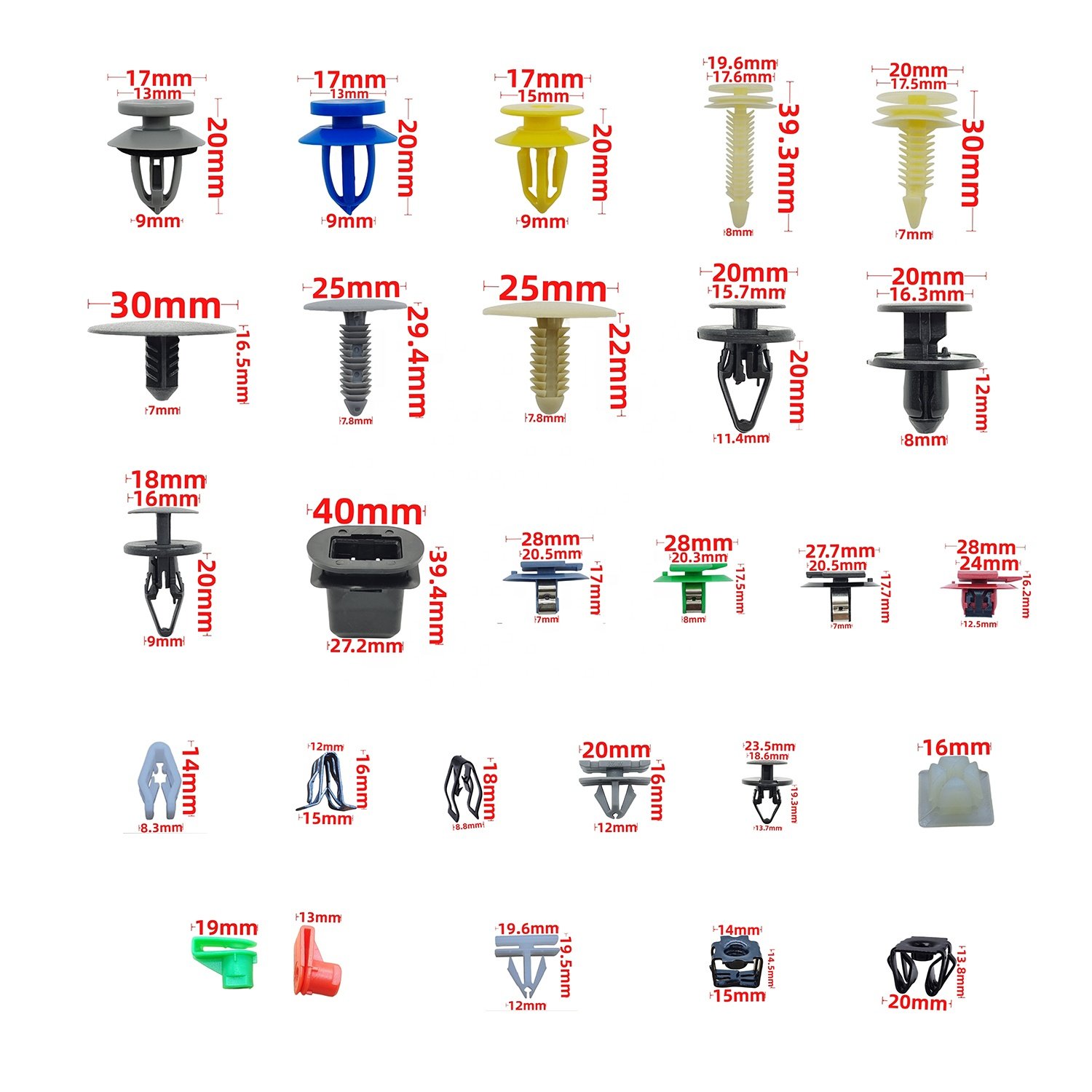 Car fastener universal push type fender door panel fixing clips for Buick