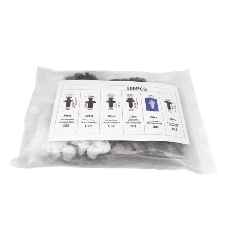 All - in - One Auto Fastener Kit: Push Retainers, Pins, Rivets in Box Bag for Car Body, Bumper, Door Trim Applications