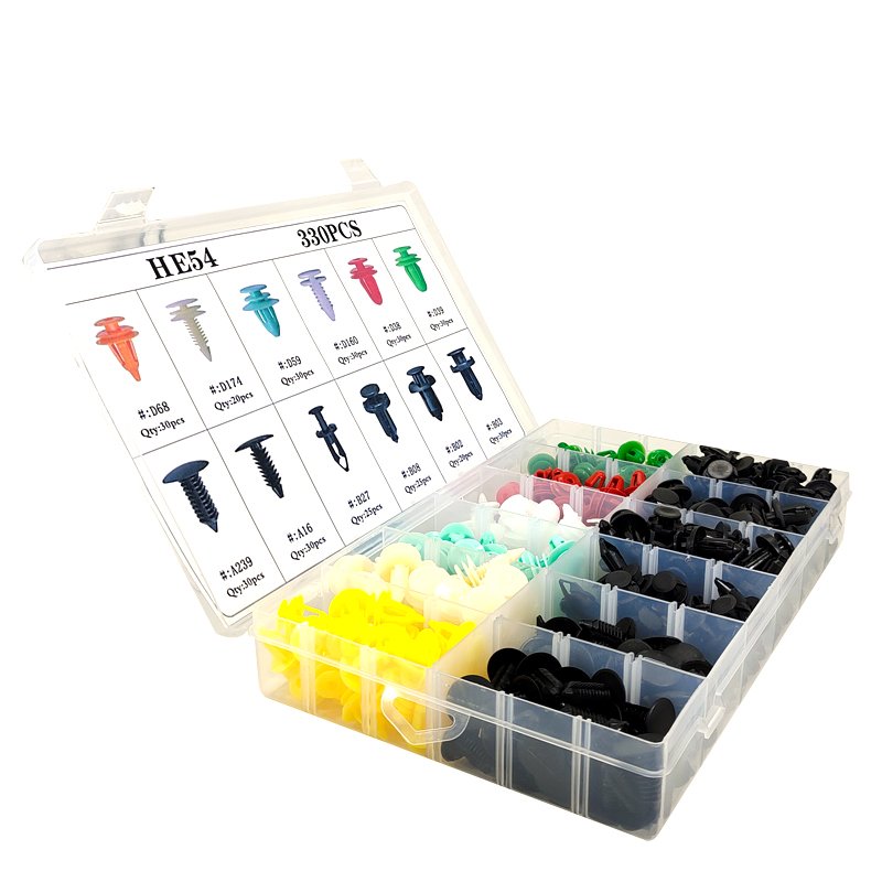 330PCS/set Universal Auto Rivet Clips Plastic Fastener Rivets Clips Set Body Clips Assortment HE54