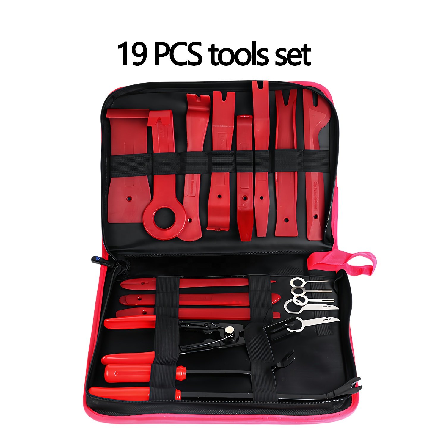 19PCS Auto Interior Disassembly Kit Car Plastic Trim Removal Tool Car Clips Puller Dry Panel Tool Auto Trim Puller Set