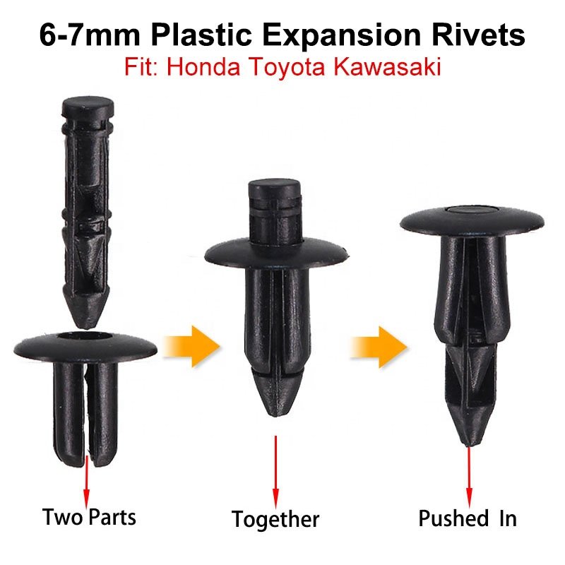 P02 High Quality Auto Retainer Car Button Clip Fixing Rivet Trim Clip OEM 90467-07043 80999-05n07 100PCS/bag Plastic PE Bag