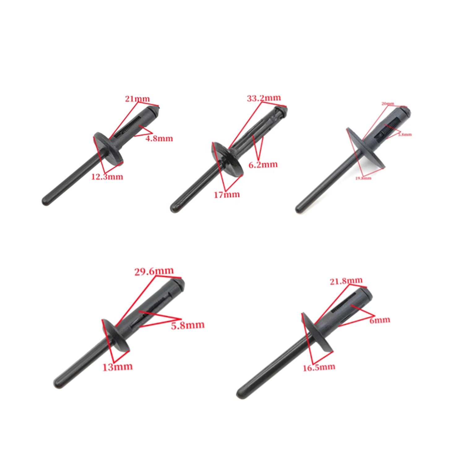 Auto Body Fastener Clip Push Type Fastener Blind Rivet Buckle Plastic Fasteners Clips