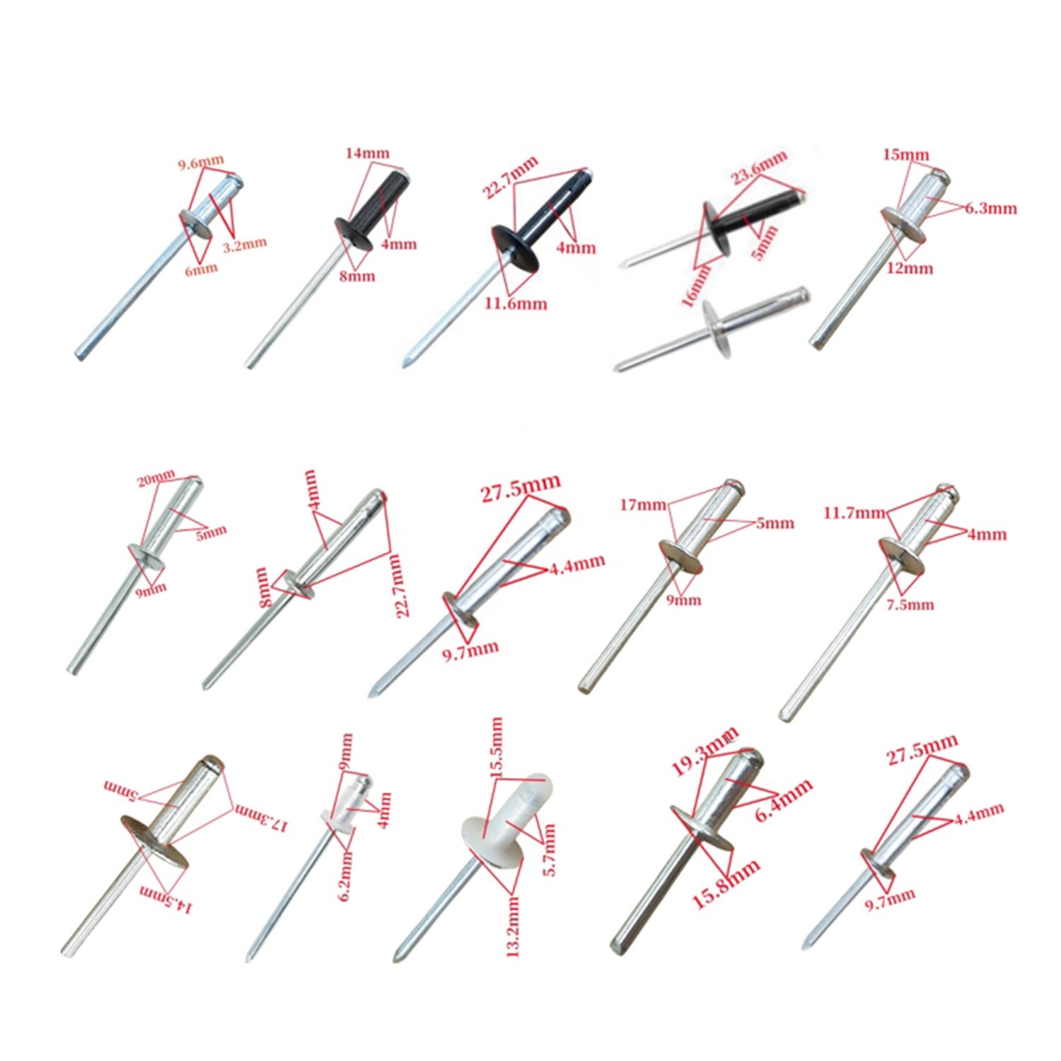 Auto Body Fastener Clip Push Type Fastener Blind Rivet Buckle Plastic Fasteners Clips