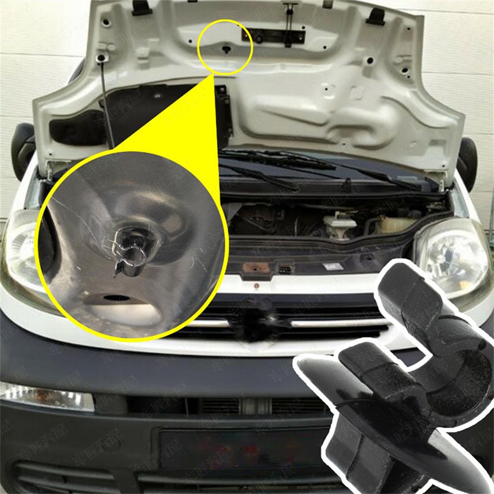 2pcs Car Hood Bonnet Rod Support Prop Clip Stay Clamp Holder 792834 For Vauxhall Opel Vivaro X83 2001 - 2014 Fastener Retainer
