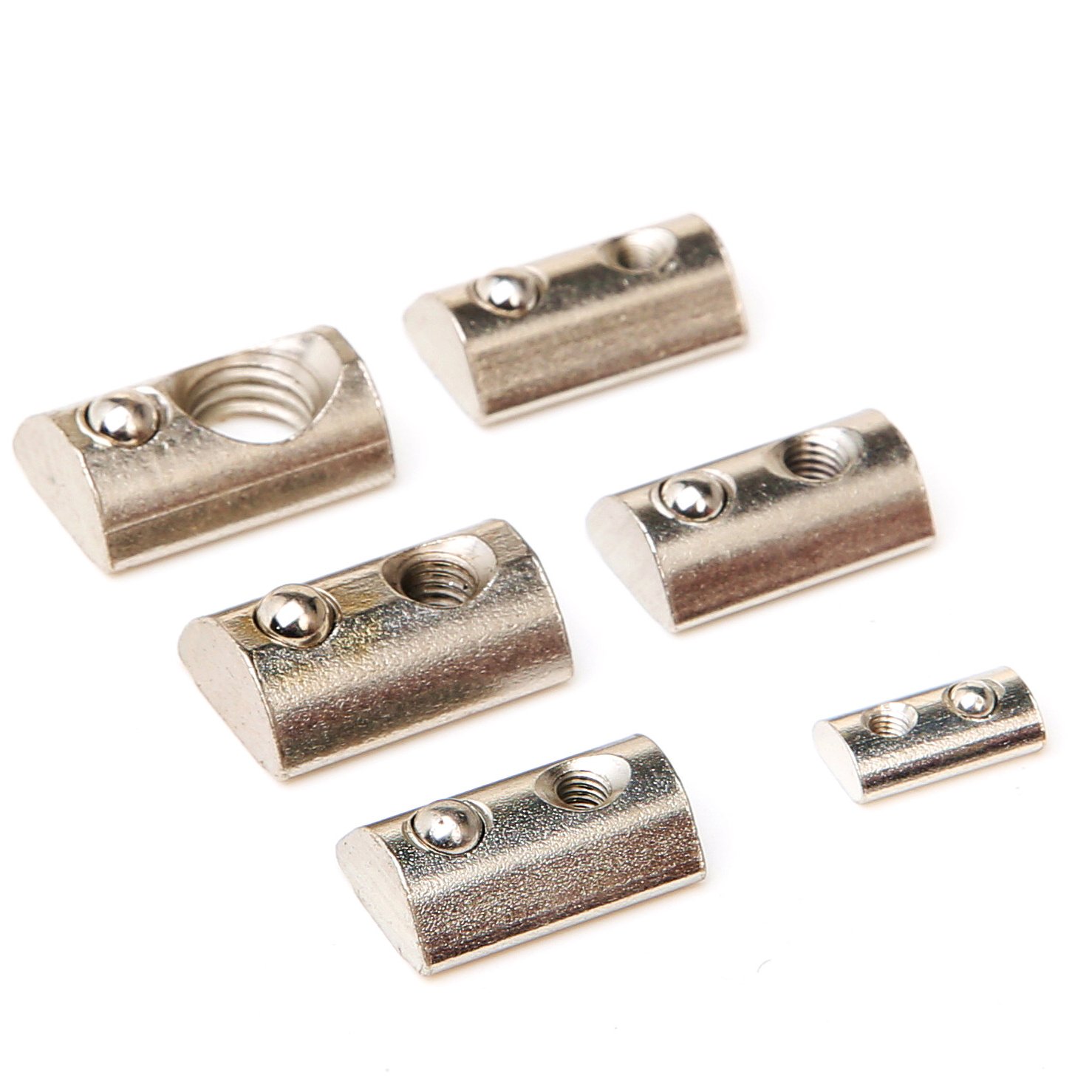 Carbon Steel DIN Elastic Nut Aluminum Profile Industrial Hardware Fastener Spring Ball Nut Nickel Plated Galvanized 20/30/40/45