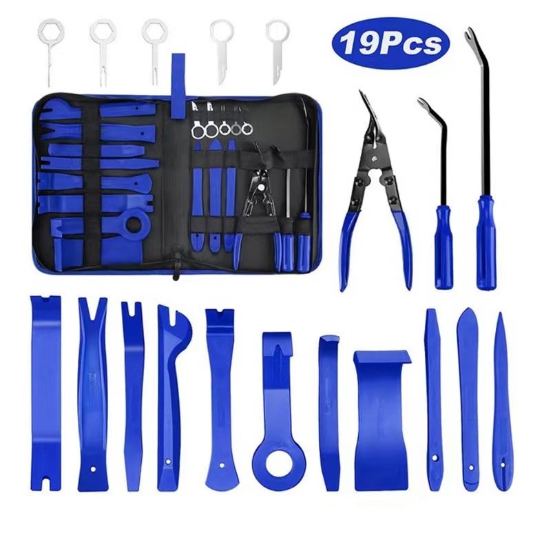 12pcs blue color Car Trim Audio Radio Door Panel Removal Pry Tool for Installing and Removing Fasteners Clips Trims