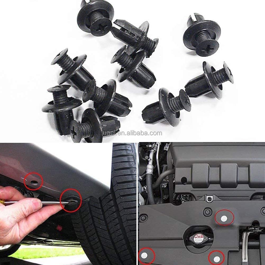 100PCS Car Retainer Expansion Screws Kit Bumper Push Rivet Clips Push Retainer Car Bumper Clips Car Plastic Auto Fastener