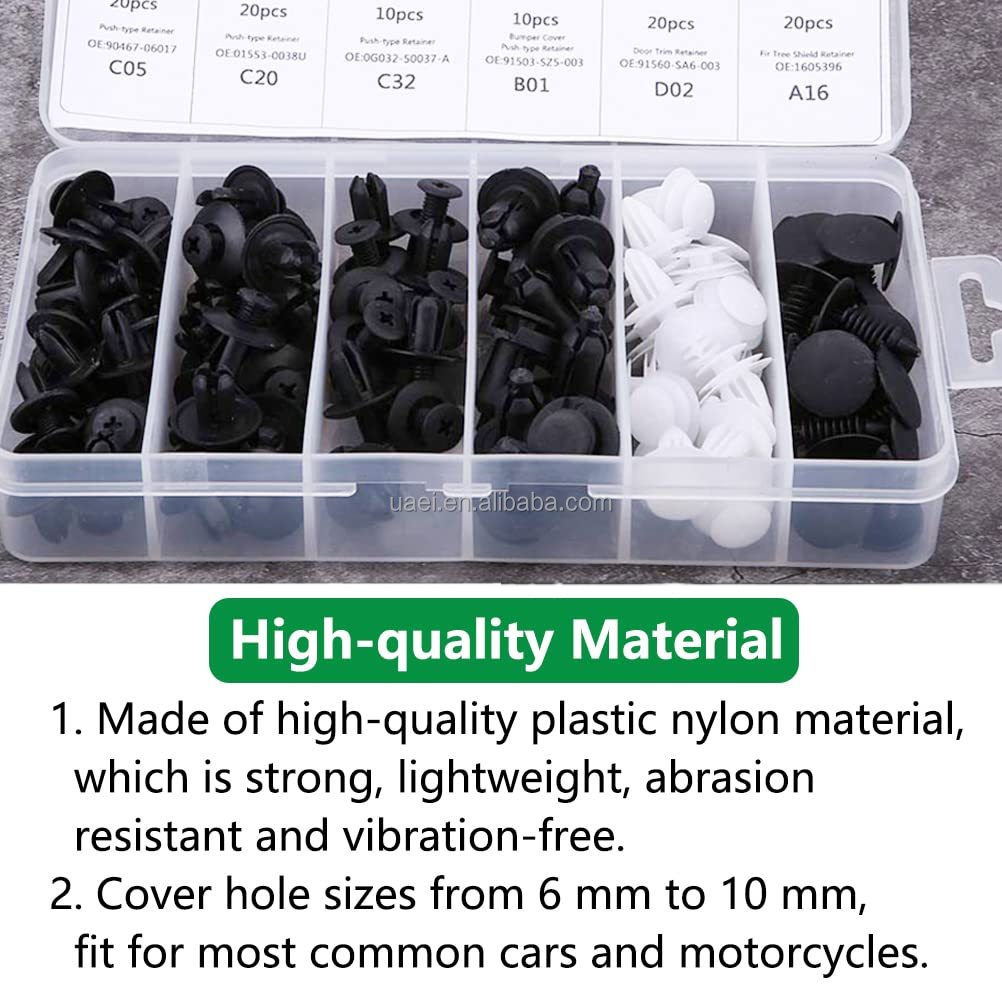 100PCS Car Retainer Expansion Screws Kit Bumper Push Rivet Clips Push Retainer Car Bumper Clips Car Plastic Auto Fastener