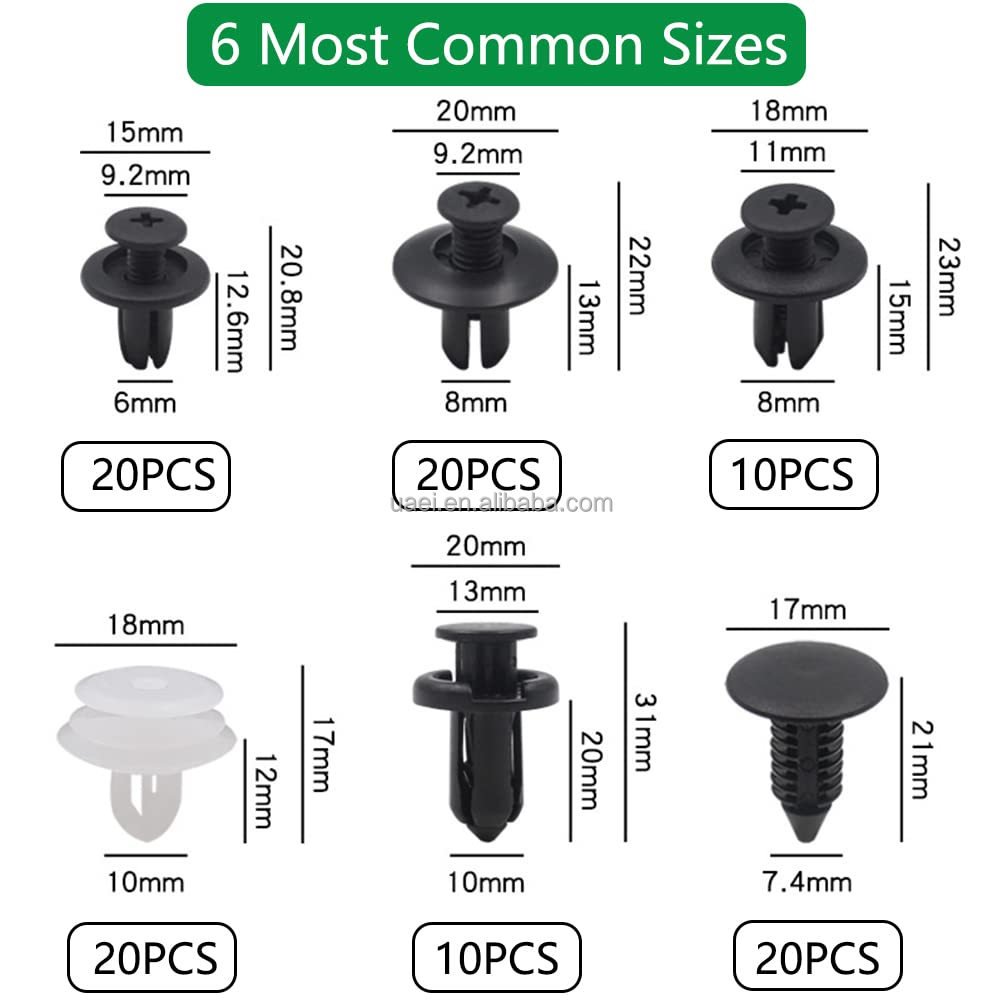 100PCS Car Retainer Expansion Screws Kit Bumper Push Rivet Clips Push Retainer Car Bumper Clips Car Plastic Auto Fastener