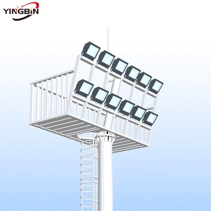 YINGBIN Customized 15m 20m 25m 30m 40m high mast lighting for football stadium