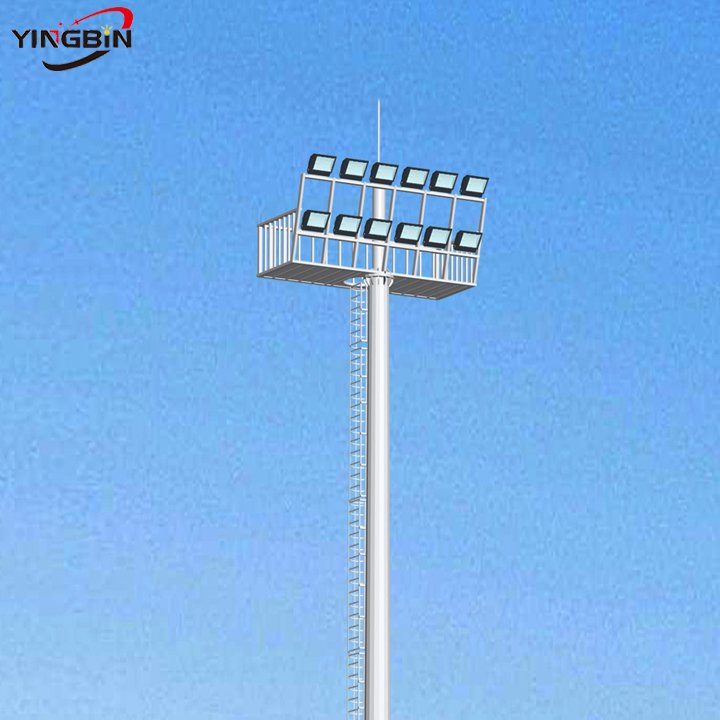 YINGBIN Customized 15m 20m 25m 30m 40m high mast lighting for football stadium