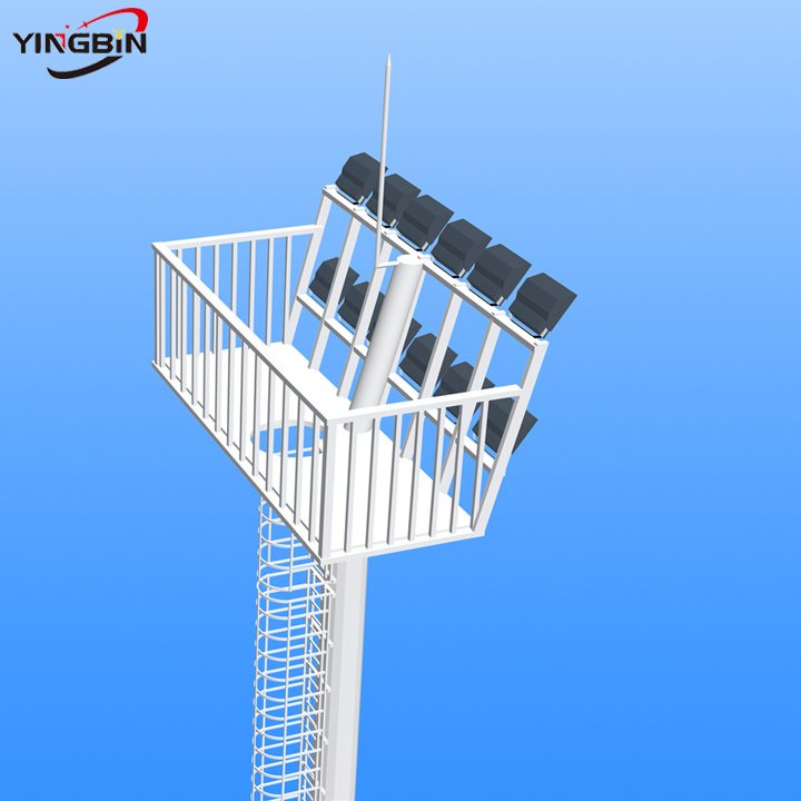 YINGBIN Customized 15m 20m 25m 30m 40m high mast lighting for football stadium