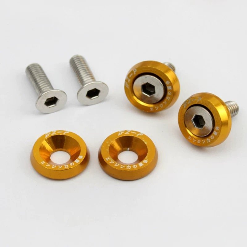 Multi-coloured Aluminium OEM Rainbow Color M6 Fender Countersunk Washer With Screw Kit for Car