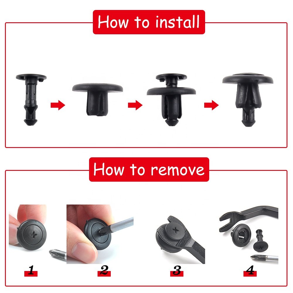 30 pcs Push Type Plastic Trim Panel Clips-Car Accessories Door Clips- Car Push Retainer Clips Plastic Bumper for Honda