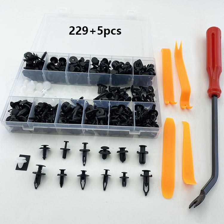 229pcs Car Push Retainer Clips Door Panel Trim Clamp withAutomotive plastic rivet fastener push for Bumper Clamp