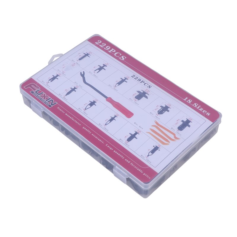 229pcs 18 sizes universal mixed wholesale auto bumper push door trim panel rivets retainer clips car plastic fastener clip kit