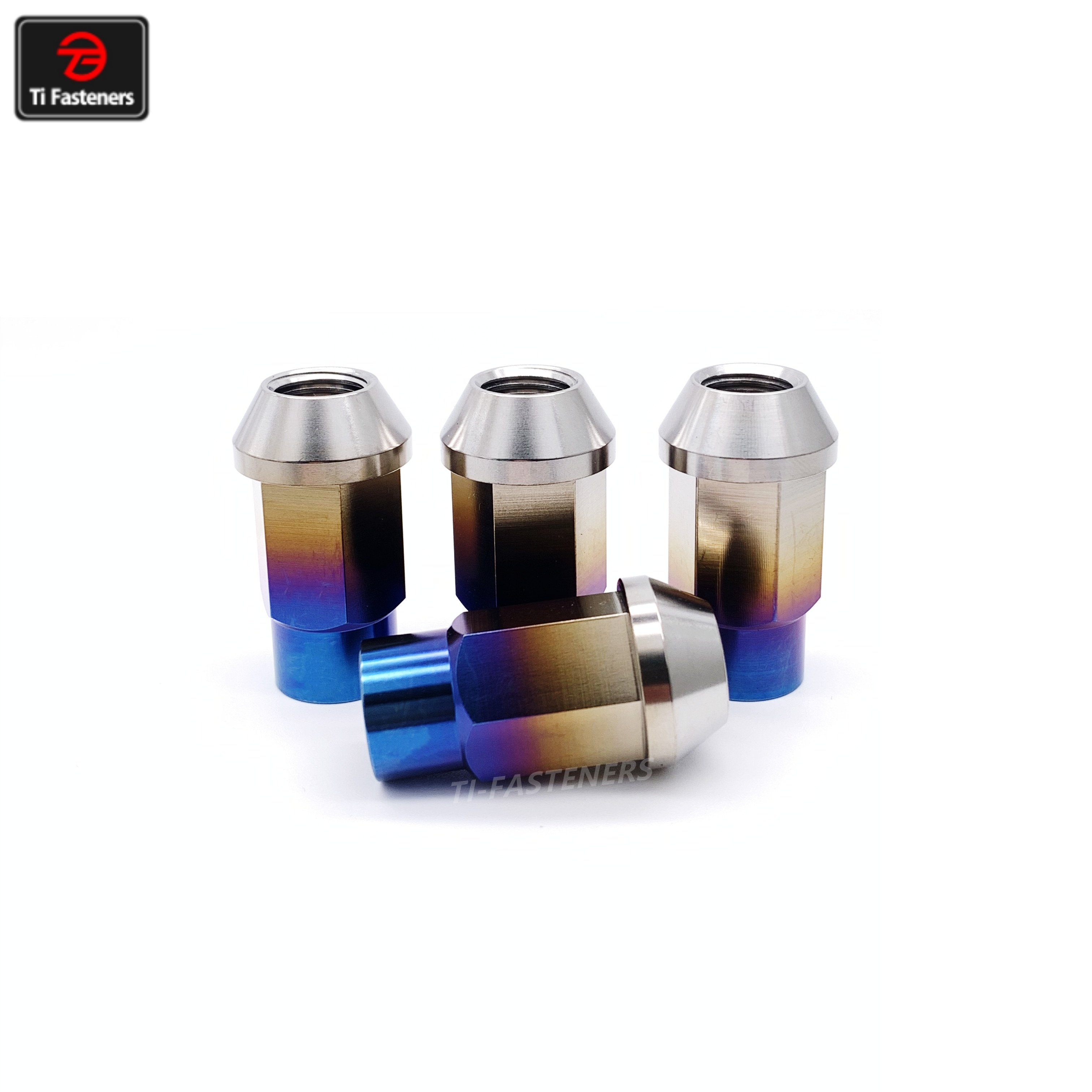 Grade 5 Titanium Lug Nut Open End M12 M14 Titanium Bolts and Nuts Anti Theft Wheel Hug Nut For Auto Parts