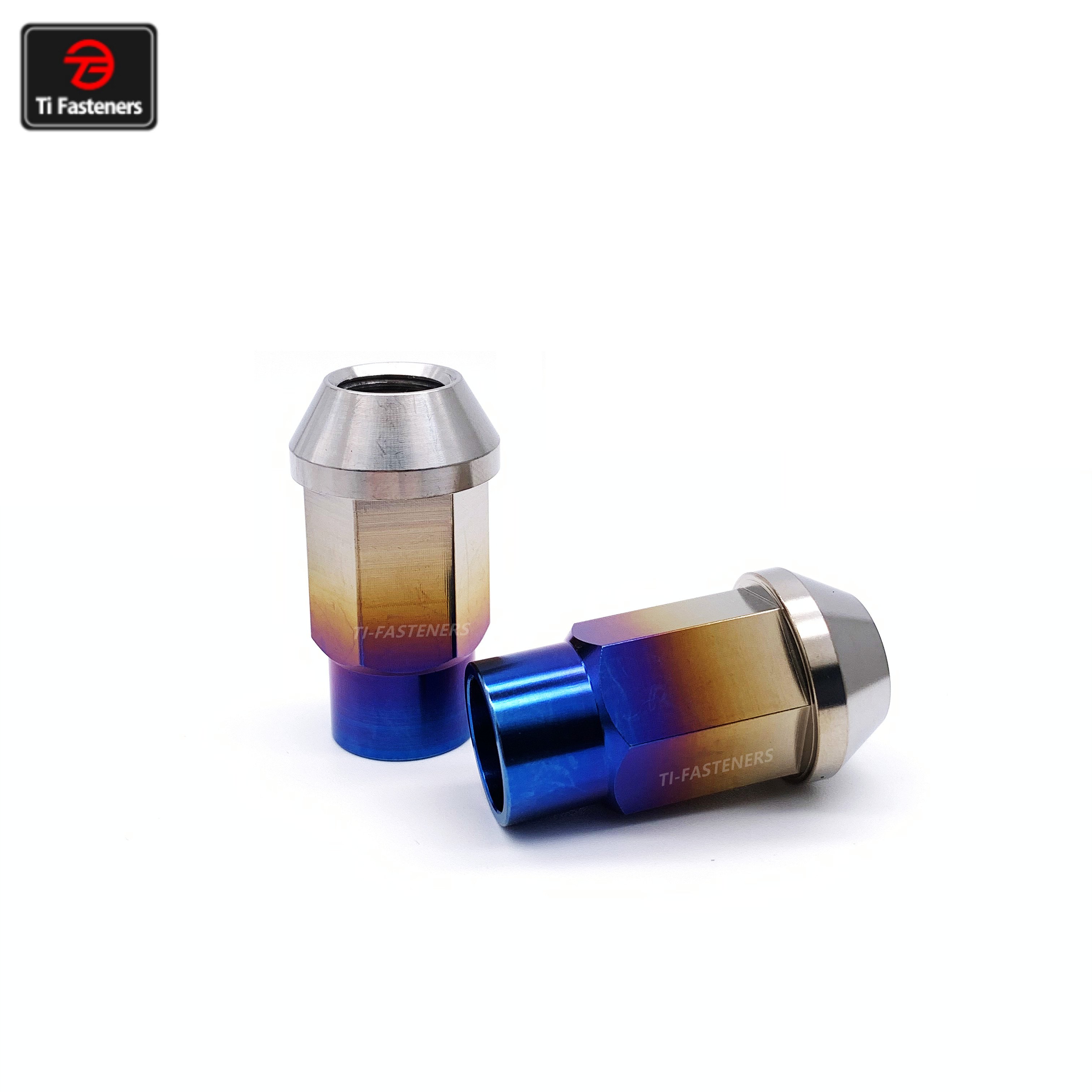 Grade 5 Titanium Lug Nut Open End M12 M14 Titanium Bolts and Nuts Anti Theft Wheel Hug Nut For Auto Parts