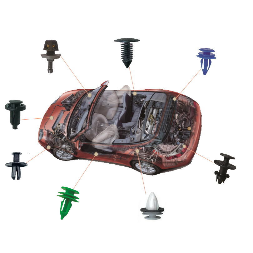 415 Pcs HE06 Hot Sale Push Type Bumper Clips Black Nylon Shield Panel Retainer Clips Auto Trim Clips