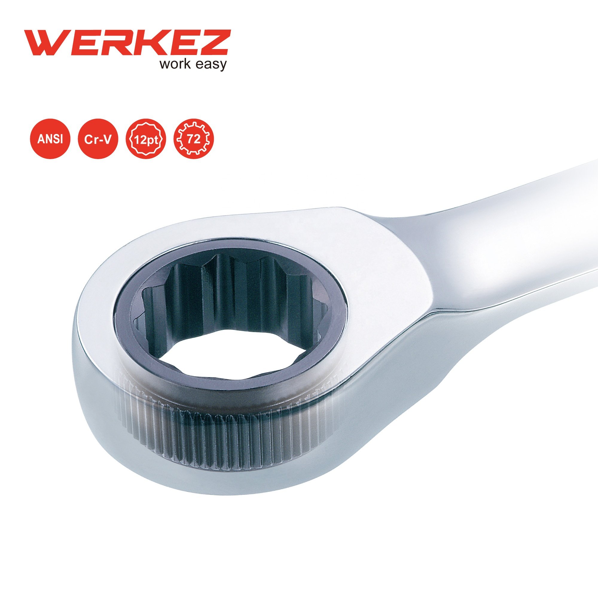 High Quality 72-Tooth Cr-V 17mm Ratchet Wrench Spanner & Combination Repair Hand Tools Metric Steel Chrome Finish Packed Box