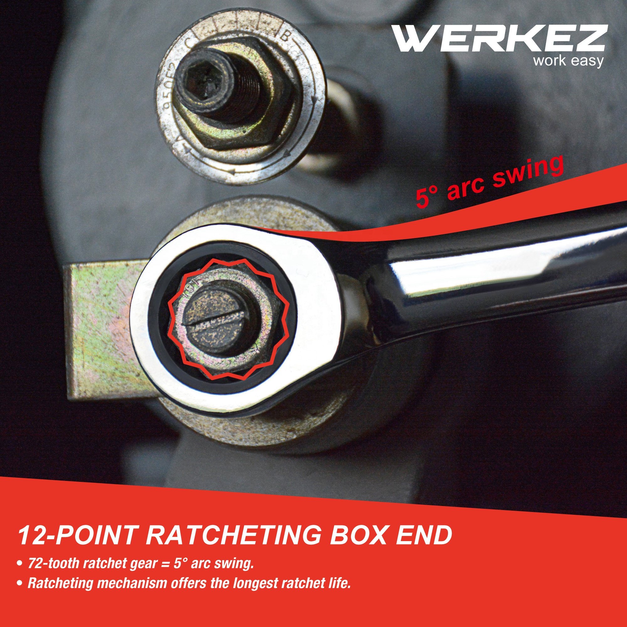 High Quality 72-Tooth Cr-V 17mm Ratchet Wrench Spanner & Combination Repair Hand Tools Metric Steel Chrome Finish Packed Box
