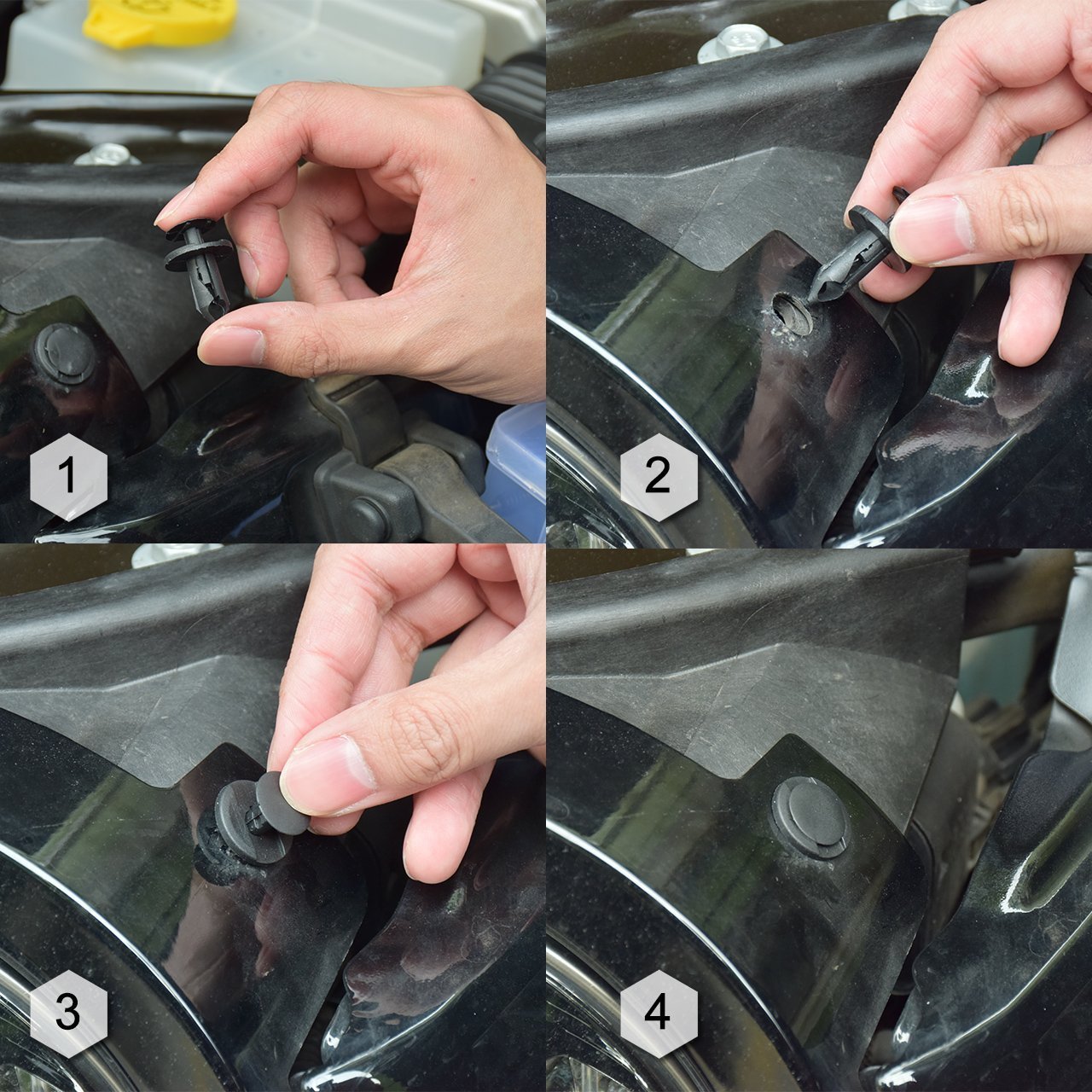 Universal Car Accessories Body Bumper Door Clip Black Push Type Retainer Auto Fastener Plastic Clips