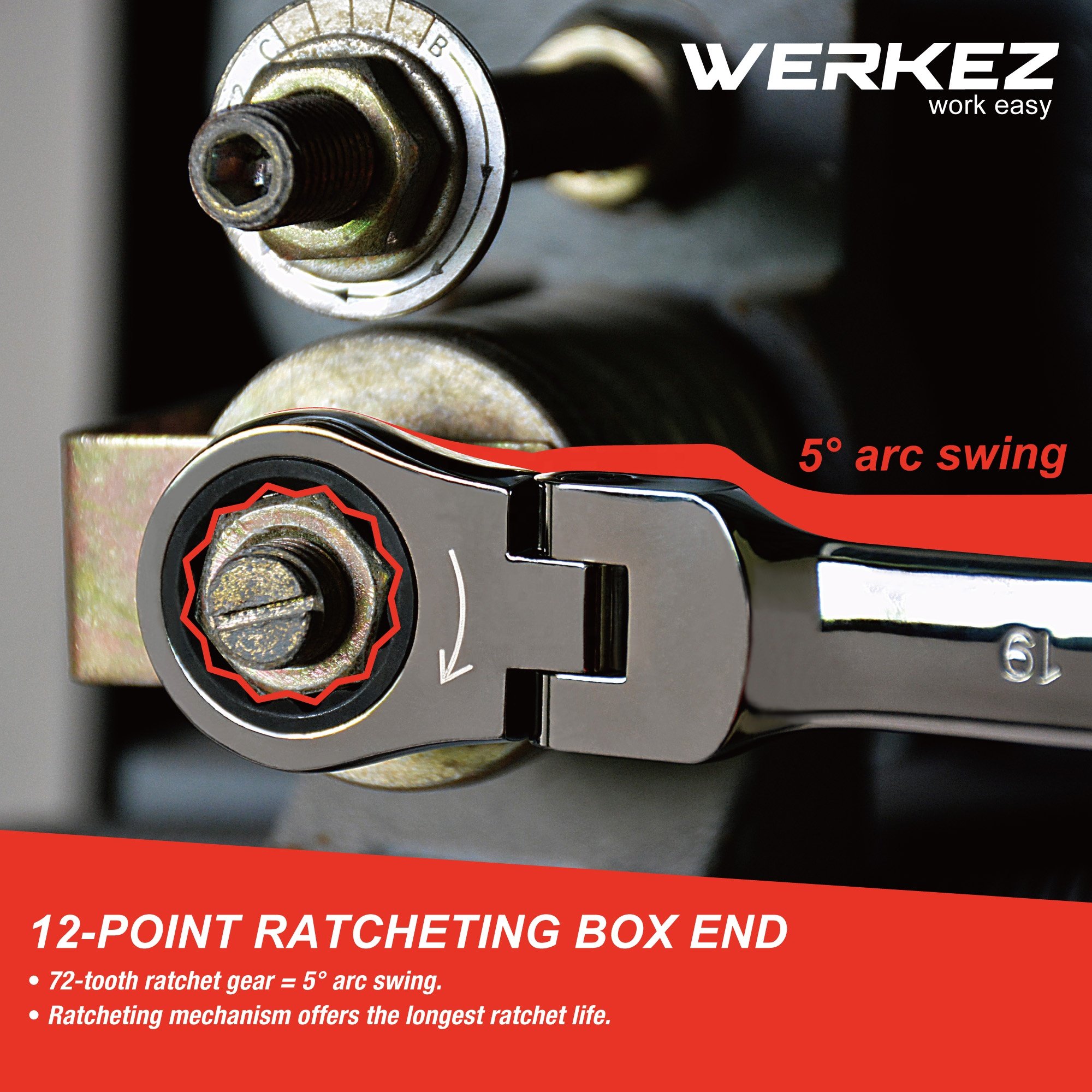 Professional 3/4\" 21mm Cr-V Combination Wrench Set Practical Adjustable for DIY Repairs Flexible Ratcheting Torque Wrench