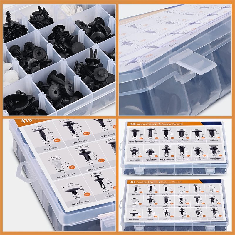 700Pcs Durable Plastic Car Push Retainer Clips&Auto Body Fasteners Assortment Car Clips Rivet Bumper Kit