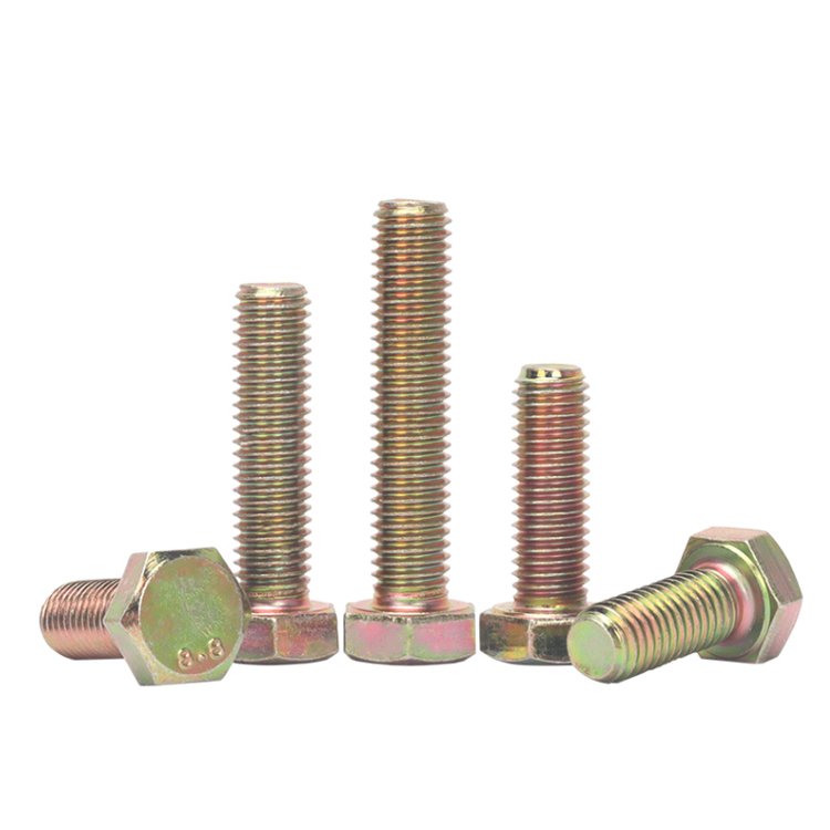 4.8/8.8/12.9 Grade DIN933 Yellow Galvanized M6M8M10M12M14high-strength Hexagon Bolt