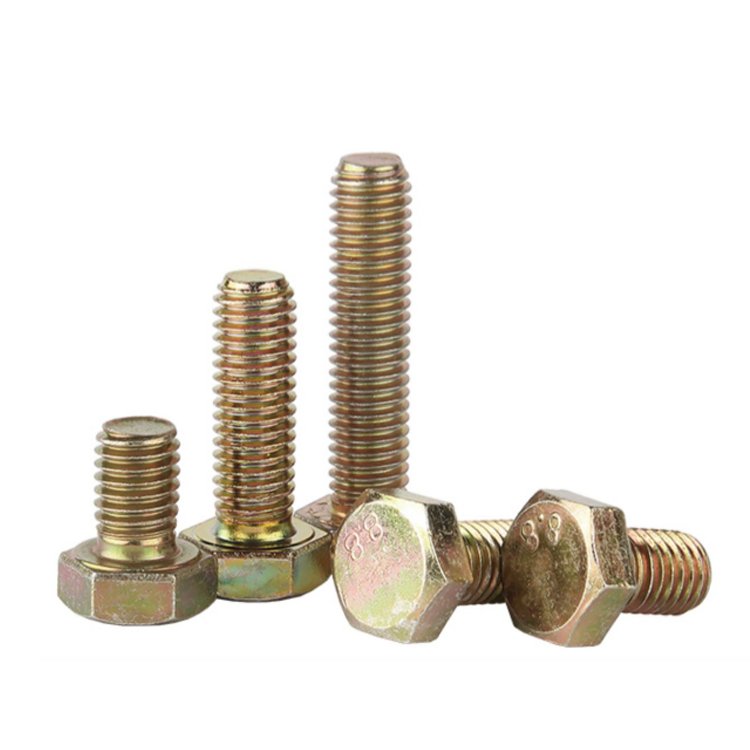 4.8/8.8/12.9 Grade DIN933 Yellow Galvanized M6M8M10M12M14high-strength Hexagon Bolt