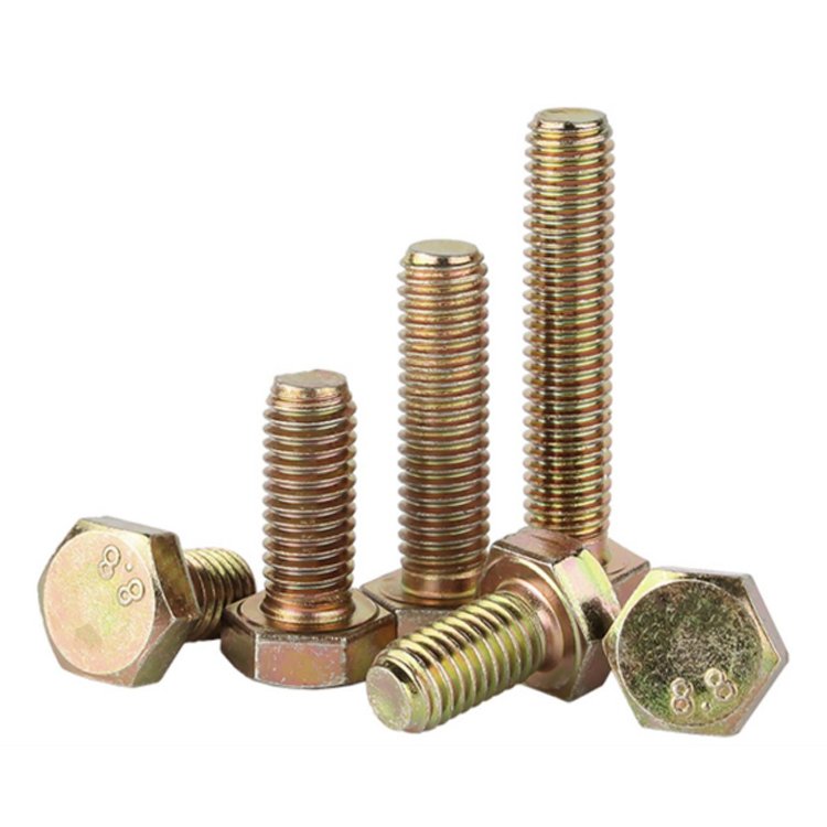 4.8/8.8/12.9 Grade DIN933 Yellow Galvanized M6M8M10M12M14high-strength Hexagon Bolt