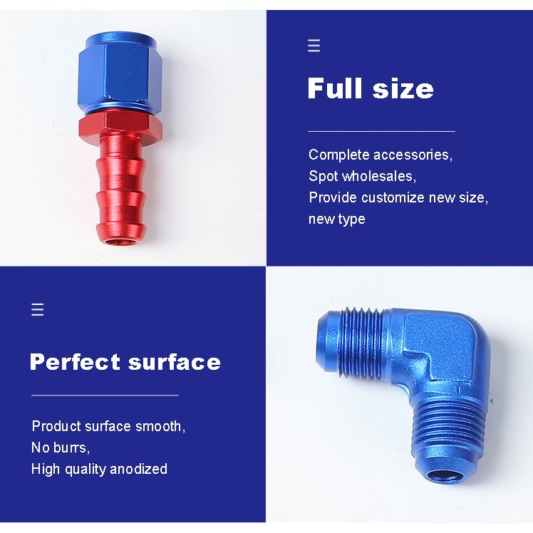 CNC Machining Car Fasteners AN6 AN10 3/8 Npt Swivel Joint HDPE Pipe Fitting Auto Connector Y Shape Oil Cooler Barb Fittings