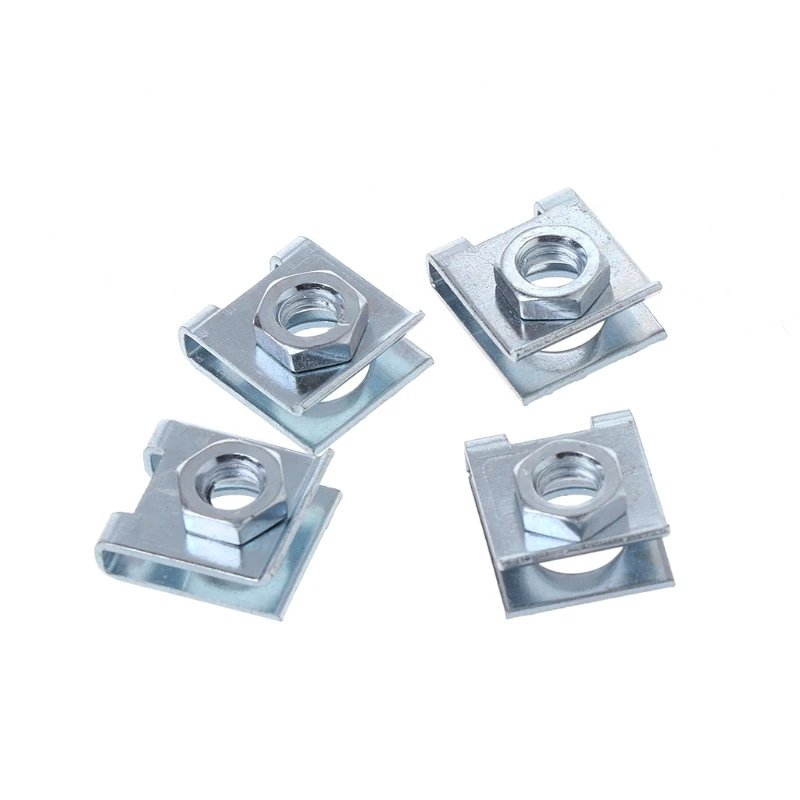 Universal Auto Clips Fasteners Bumper Body Retainer Trim Clips U With Screw Steel Nut Metal Fastener Clip nuts