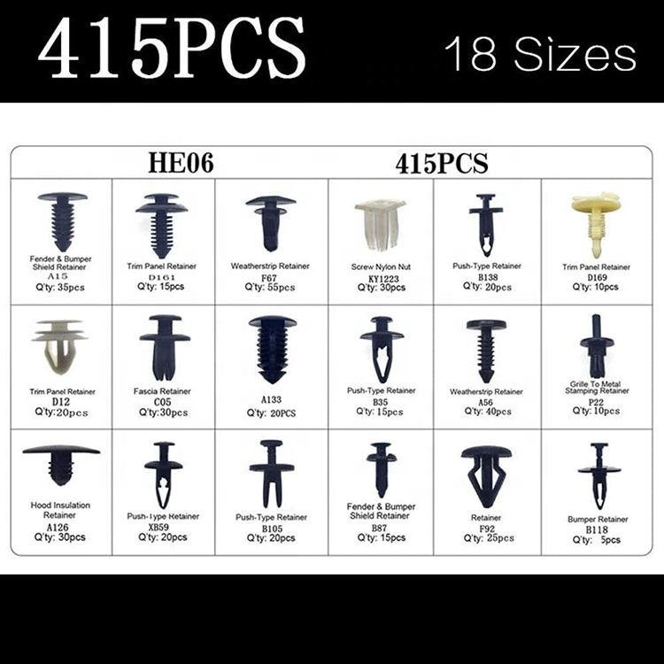 HAIYUAN 680 Pcs Auto Plastic Fasteners Car Mats Automotive Door Panel Bumper Multifunction Clip kit Auto Fasteners Clips