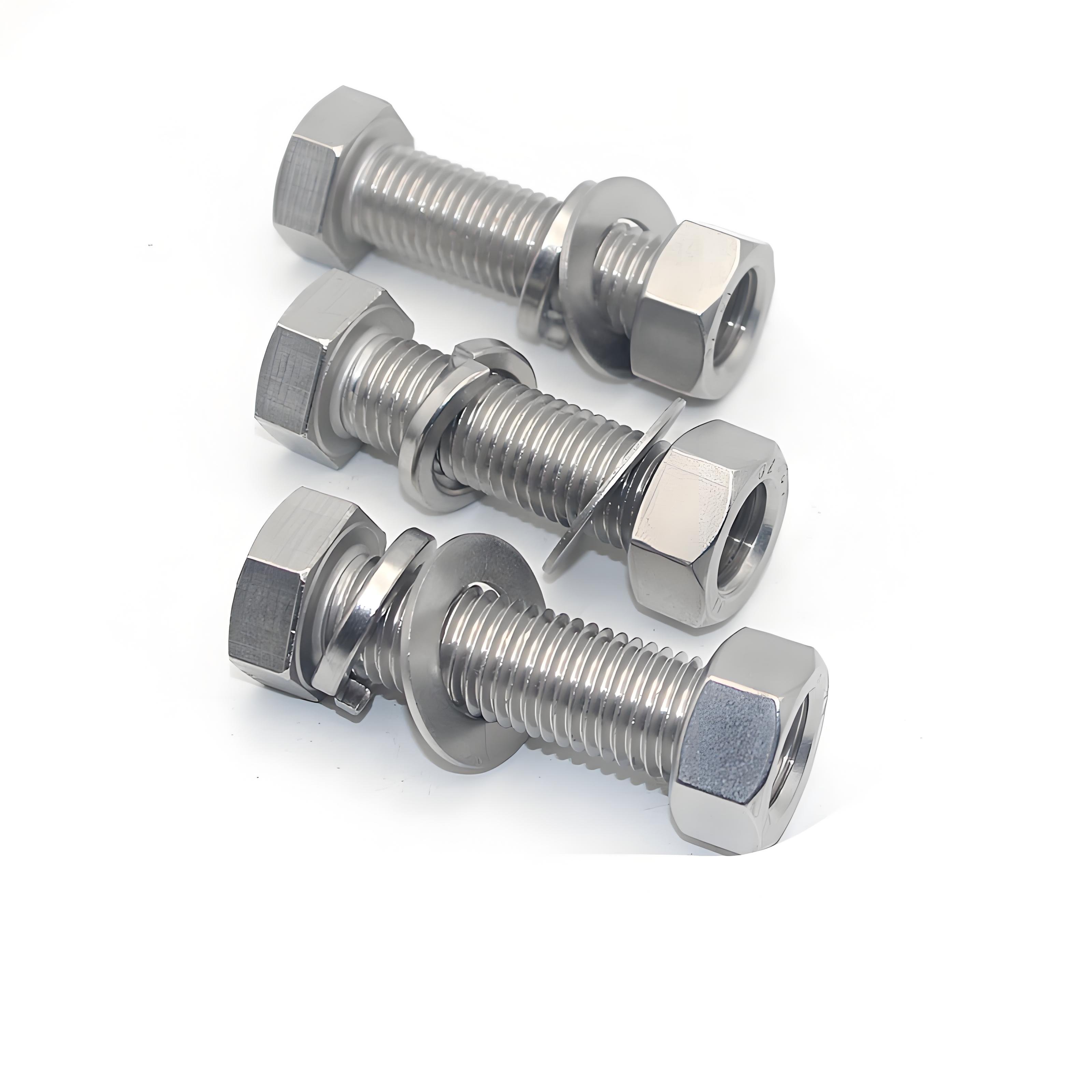 WAKAMASTU OEM ODM Stainless Steel Hex Flange Bolt with Fastener Auto Nut Grade M38 M26 Screw Spring Washer Pipe Fittings