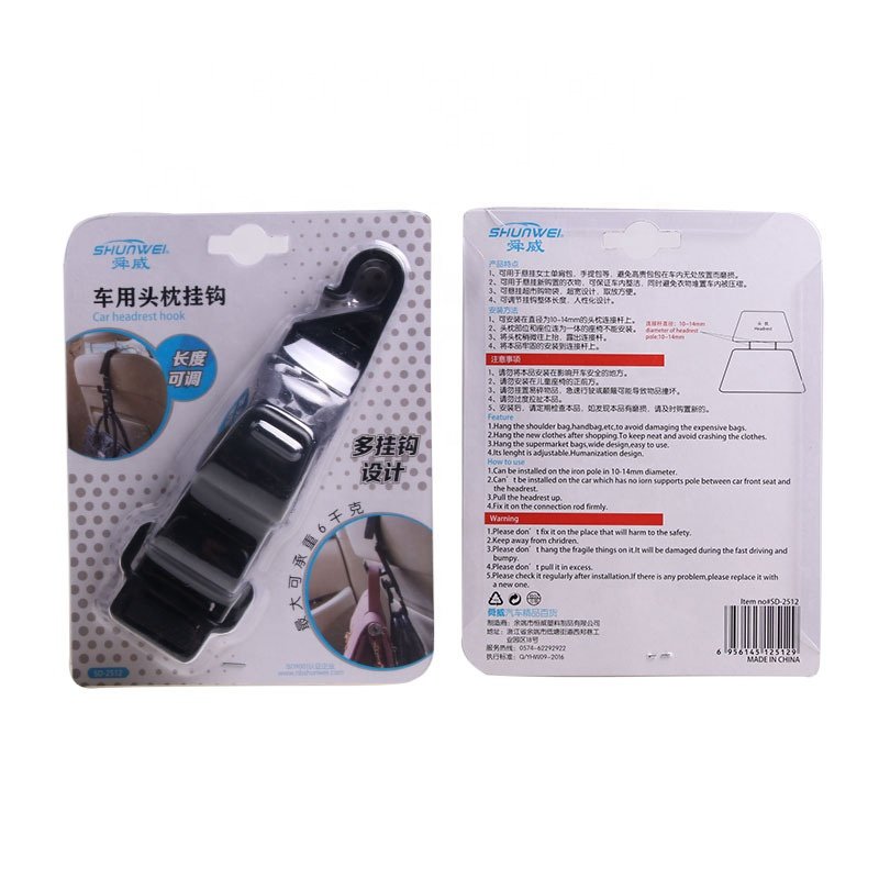 1 Piece Universal Car Seat Back Hook Adjustable Auto Fastener Clip Grocery Bag Hanger Holder Car Headrest Hanger