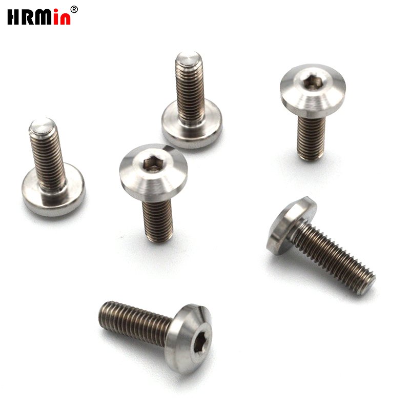 HRMin Gr.5 Titanium Alloy Ti-6Al-4V Allen Head Bolts Screw Fastener for Automobile Vehicle Car Steering Wheel