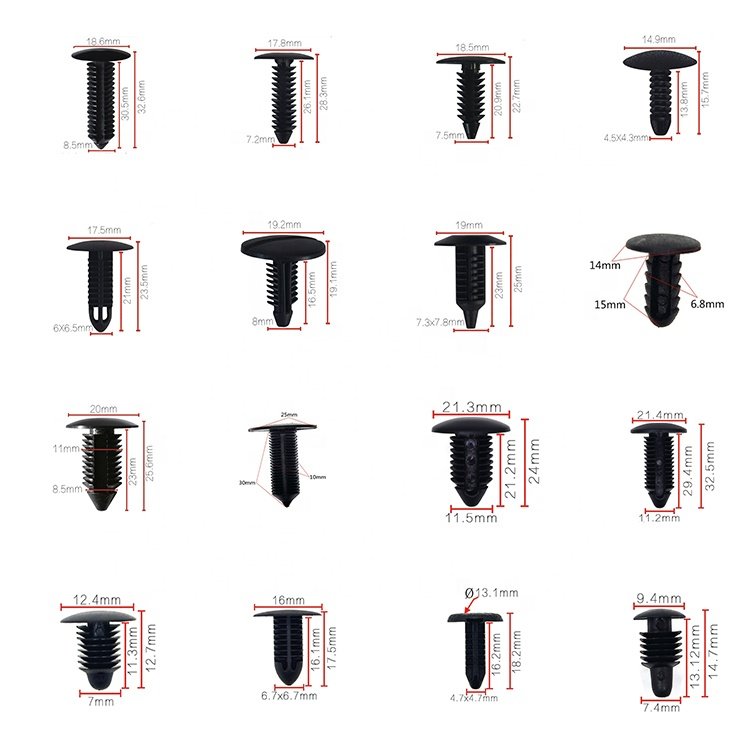 100pcs Push Type Plastic Trim Fastener Auto Body Clip Exterior Rivets Vehicle Bumper Fender Clips for Car