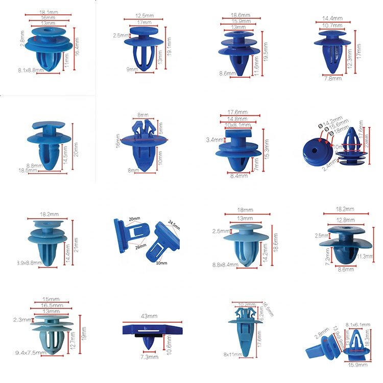 100pcs Push Type Plastic Trim Fastener Auto Body Clip Exterior Rivets Vehicle Bumper Fender Clips for Car