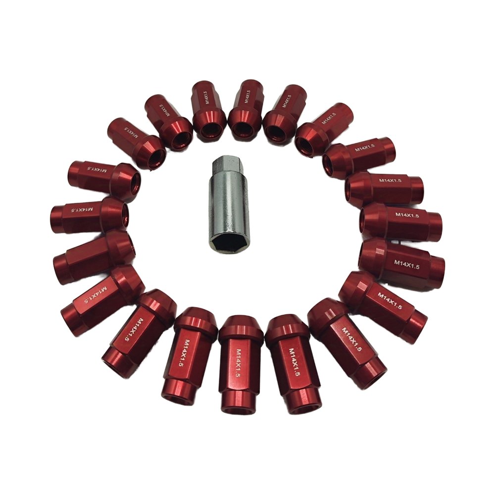 Hot Selling New Condition M14x1.5 Forged Red Aluminum Alloy Wheel Lug Nuts for Benz BMW Porsche Audi VW Car Nut Parts