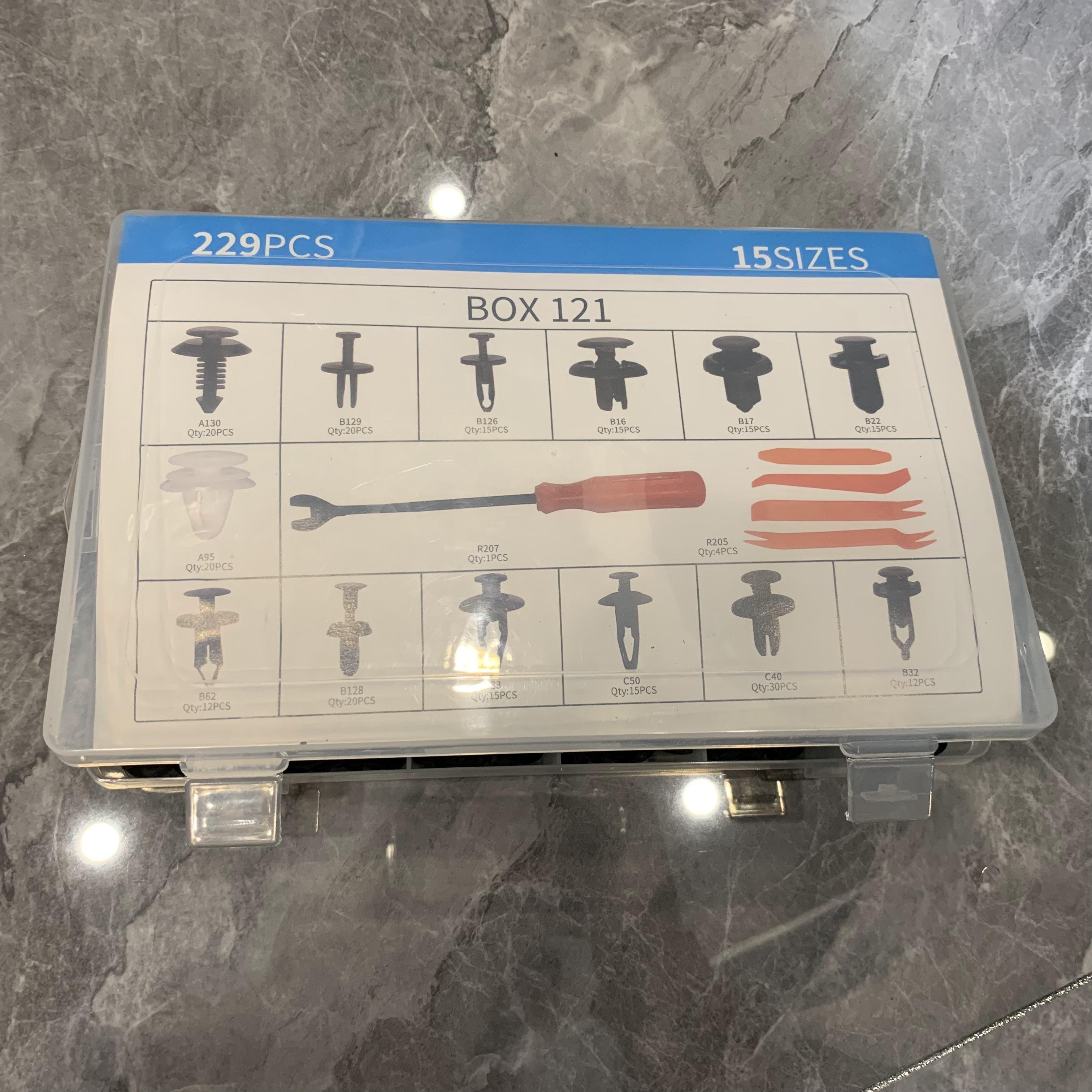 Mixed 229pcs Bumper Retainer Clips with Fastener Remover Car Plastic Rivets Fasteners Push Retainer Kit Door Trim Panel Clips