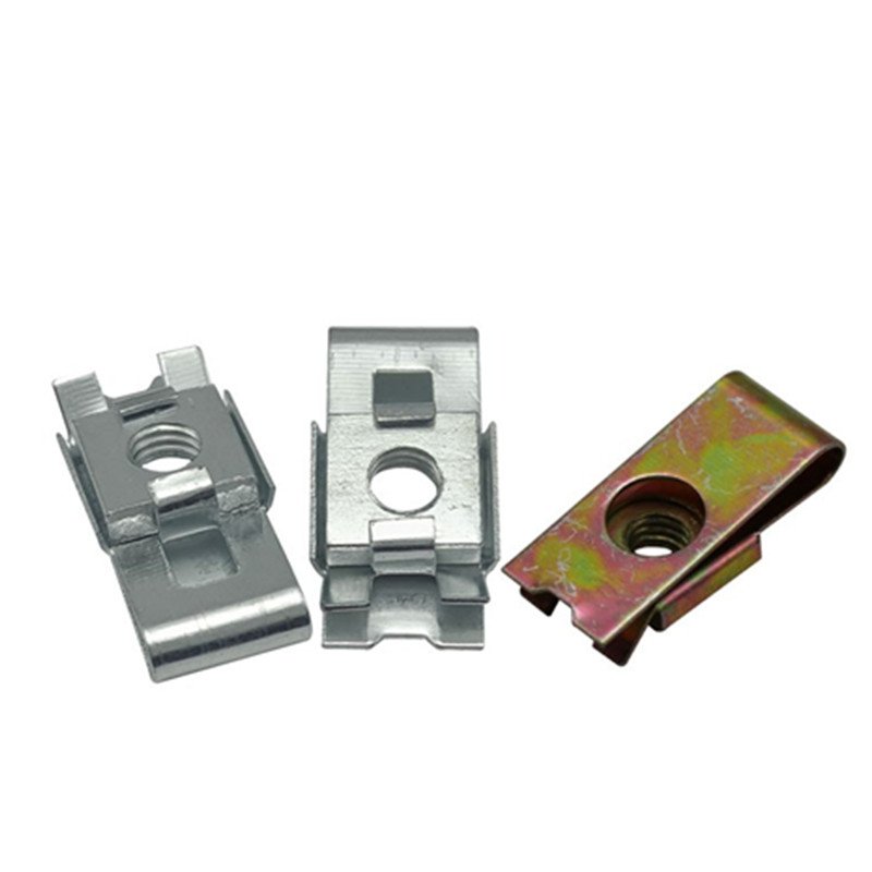 Customized Carbon Steel Auto Spring Clip On Speed Nut M6 M8 U Nut Bumper Clips File Fastener Automotive U-Nuts