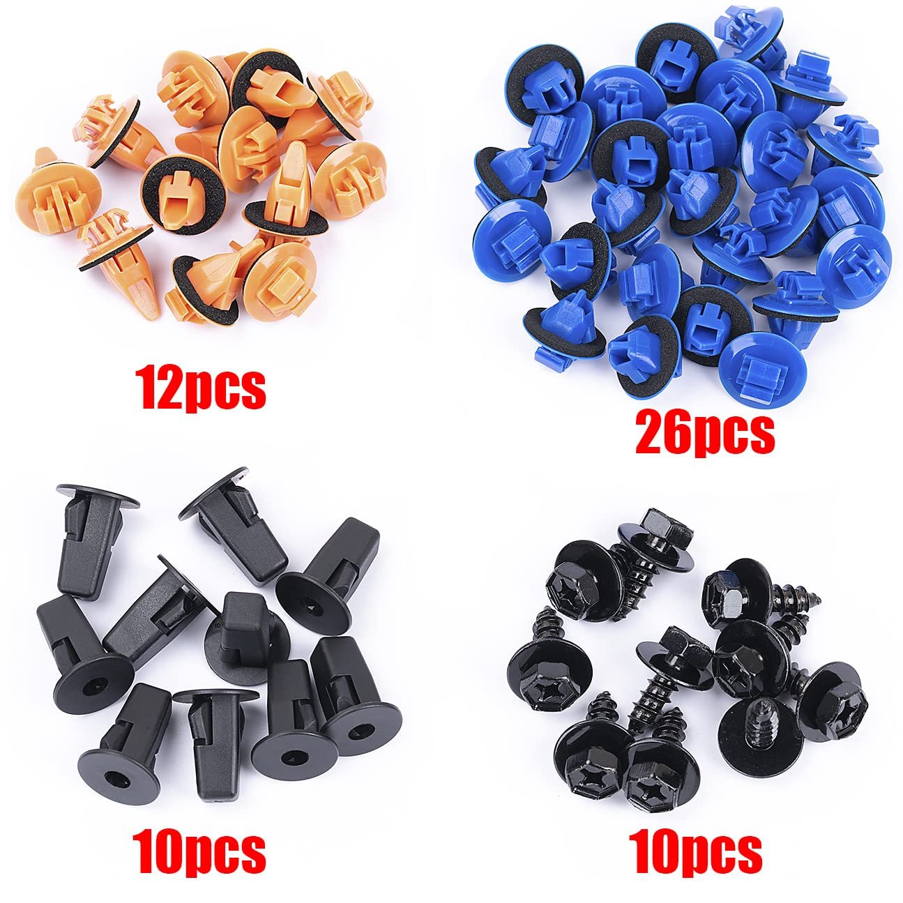 58pcs Fender Flare Retainer Clips Kit 75495-35010 75397-35010 90159-60498 90189-06028 for Toyota 4Runner
