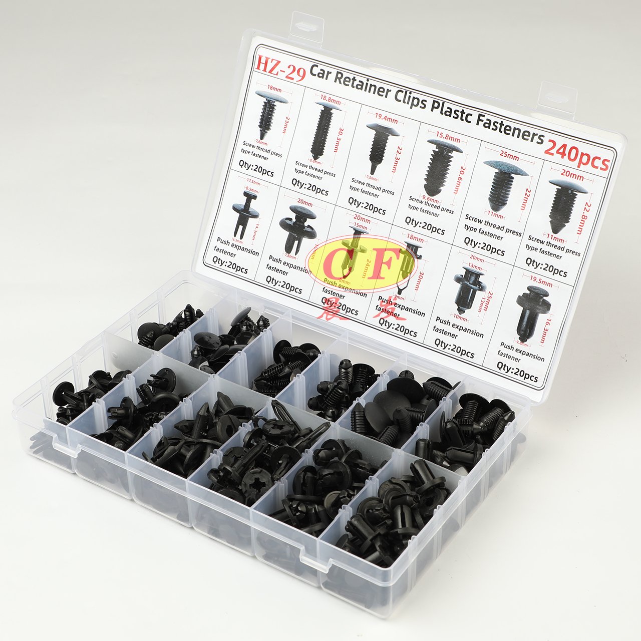 Factory direct high-quality automotive universal fastener clip car bumper clip rivet clip bumper fastener boxed 240PCS