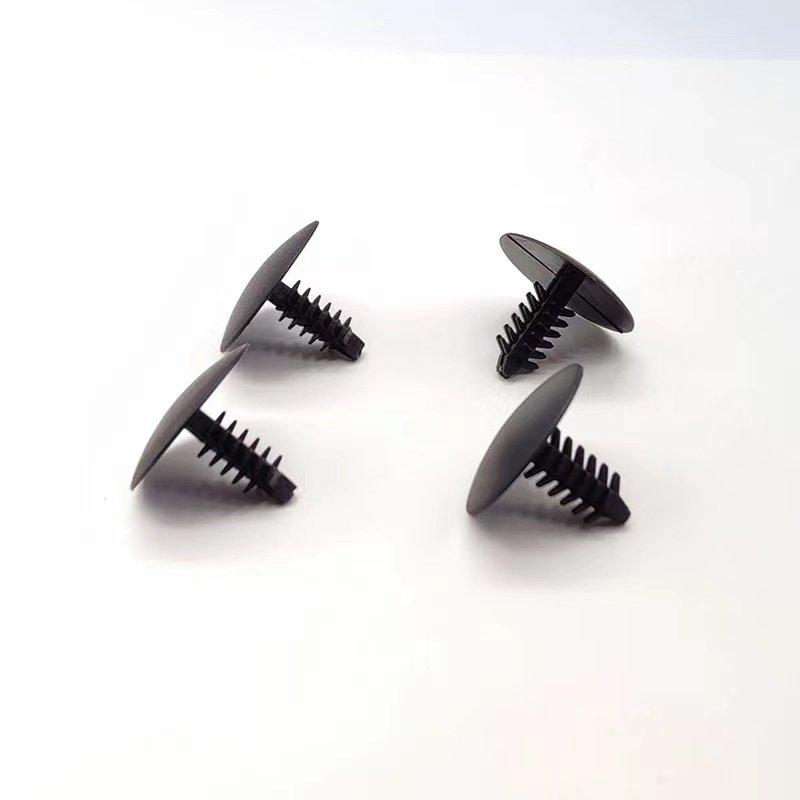 Black Plastic Auto Fastener Pine Tree Shaped Rivets For Fixing Plate Components