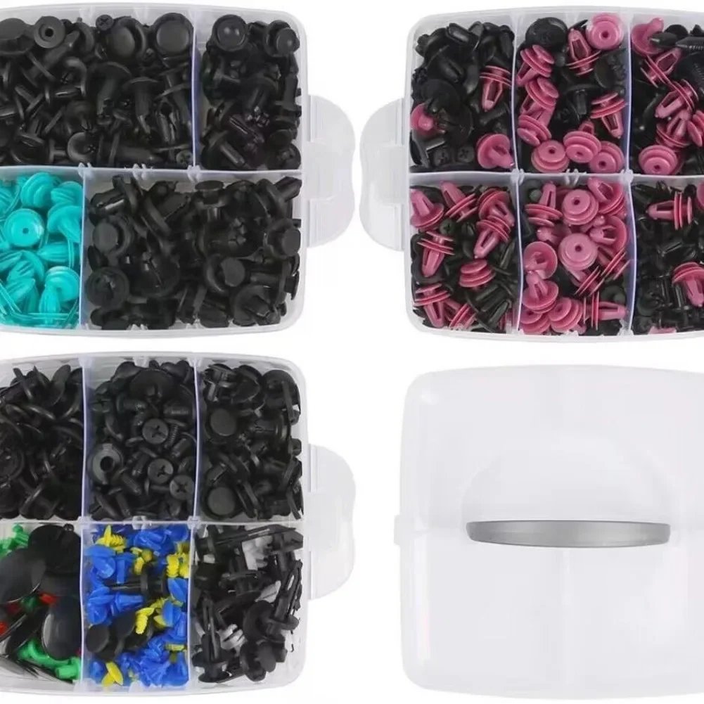 680+45 Pcs Car Fastener Clip White Vehicle Retainer Fastener Bumper Clip Auto Fender Push Pin Rivet Door Trim Panel Retainer
